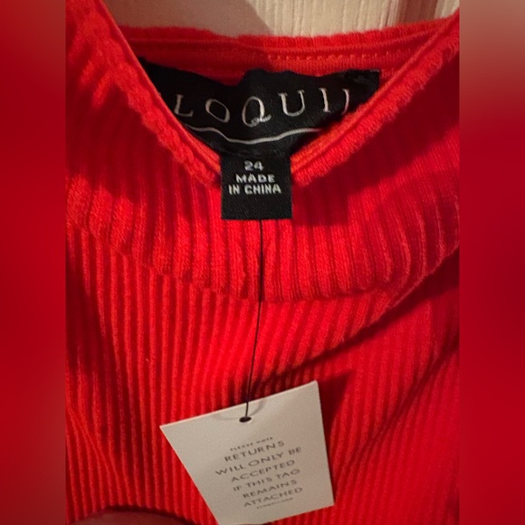 NWT Eloquii Square Neck Dress in Flame Scarlett - Picture 3 of 4